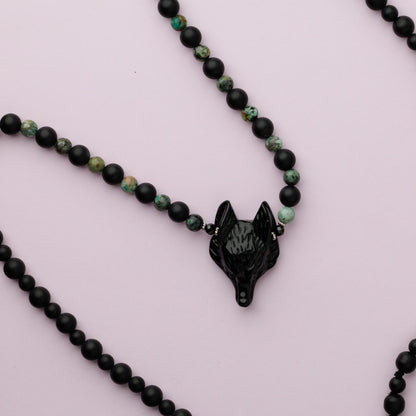 Collier  - Turquoise et onyx - SACHA
