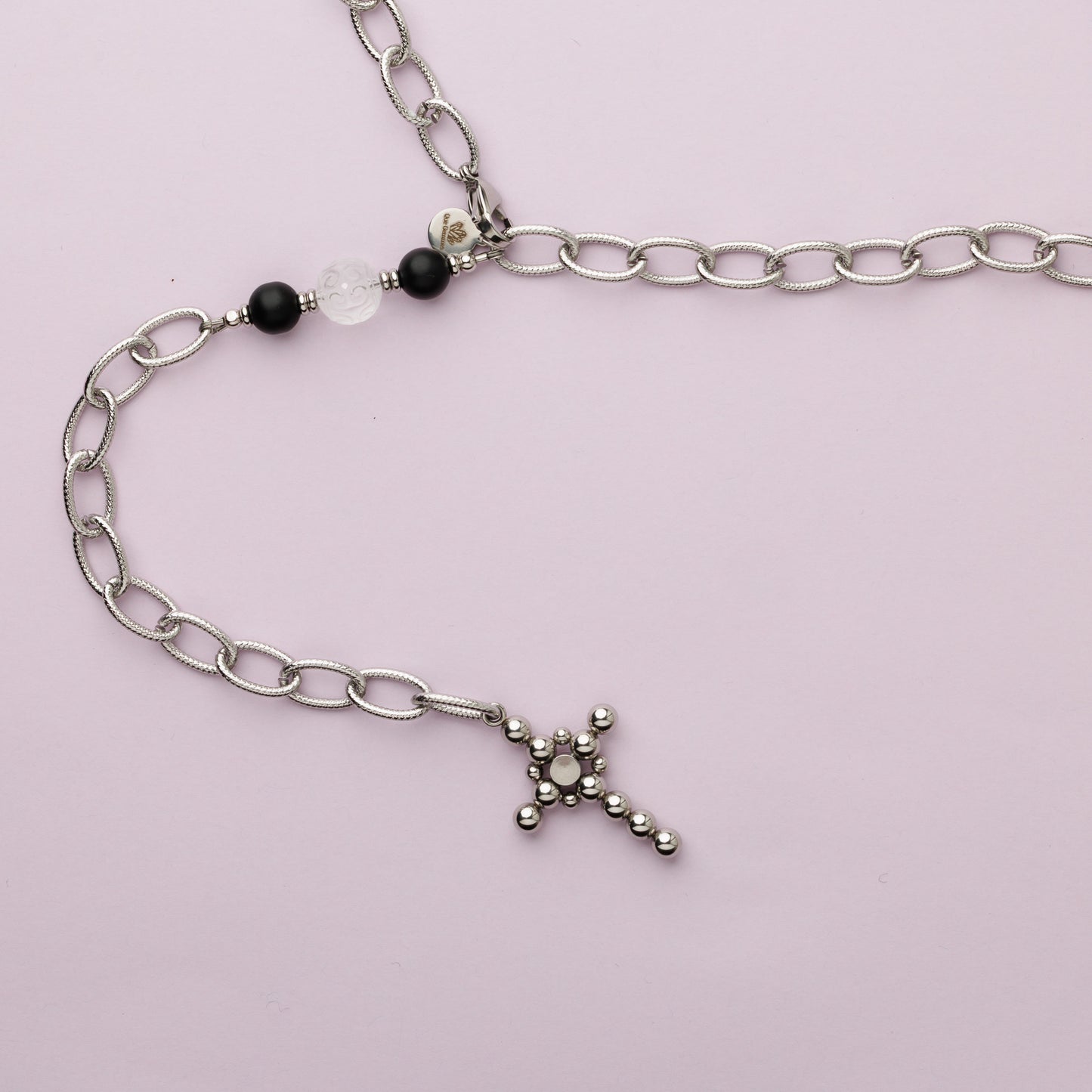 Sautoir en maille acier inoxydable -Argent - SPIRIT