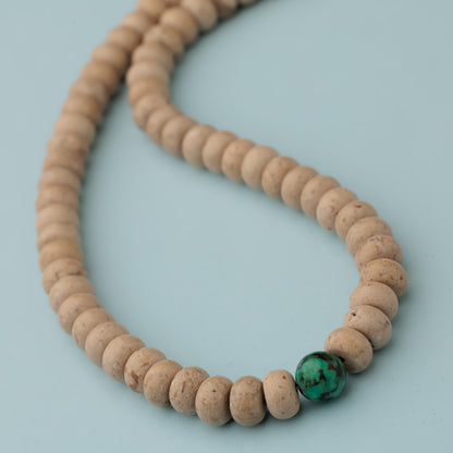 Collier argent - Agate beige - MARIUS