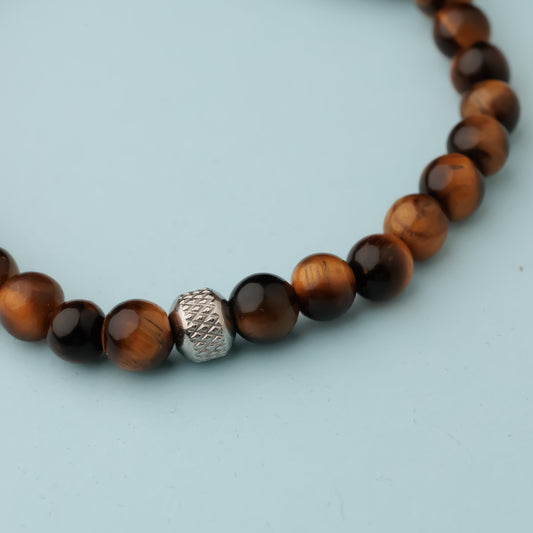 Bracelet argent - Œil de tigre - JEFF