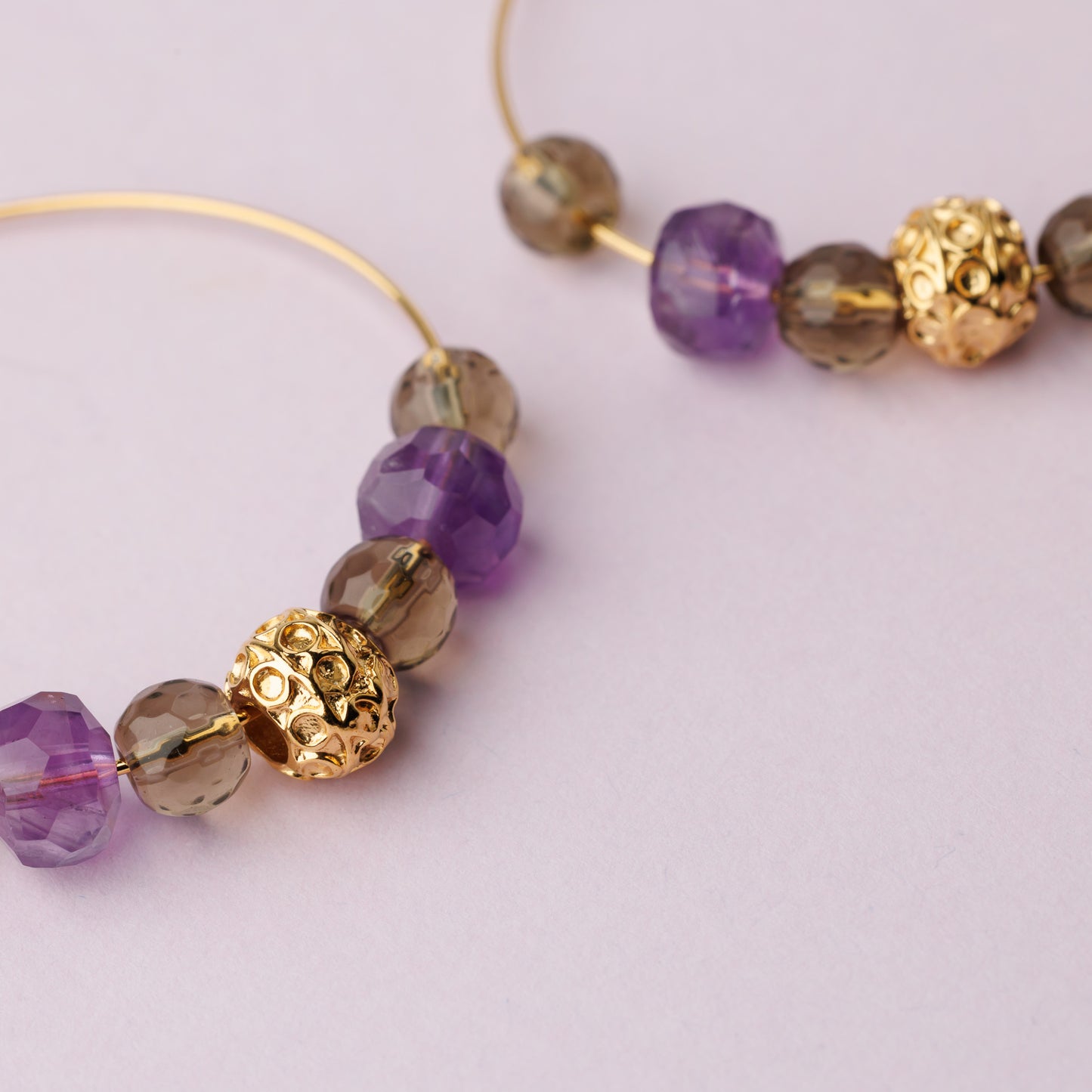 Créole or - Améthyste et quartz fumé - AMY