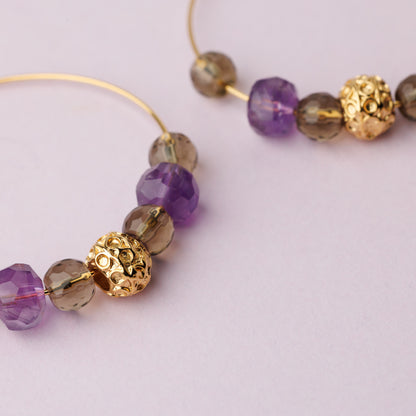 Créole or - Améthyste et quartz fumé - AMY