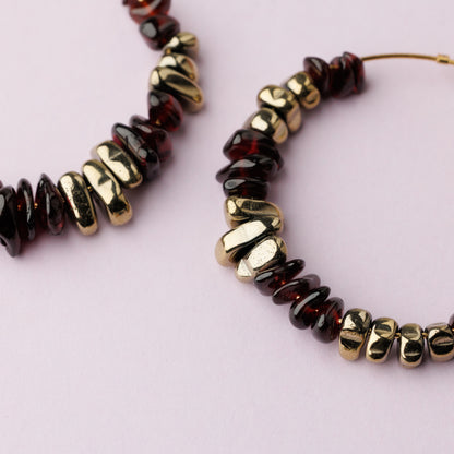 Créole or - Hématite et grenat - GLAM