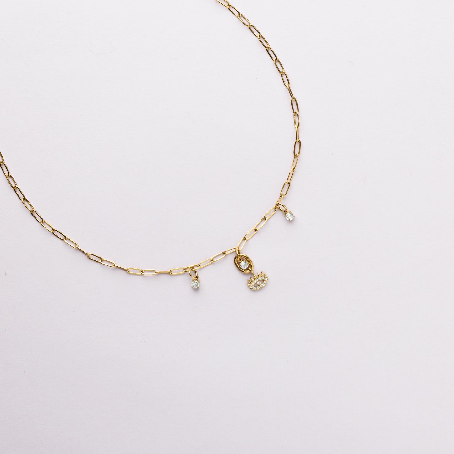 Collier en maille acier inoxydable - Or - EYES