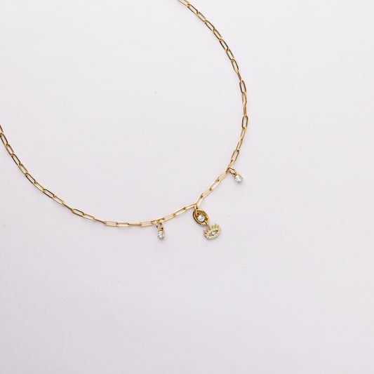 Collier en maille acier inoxydable - Or - EYES