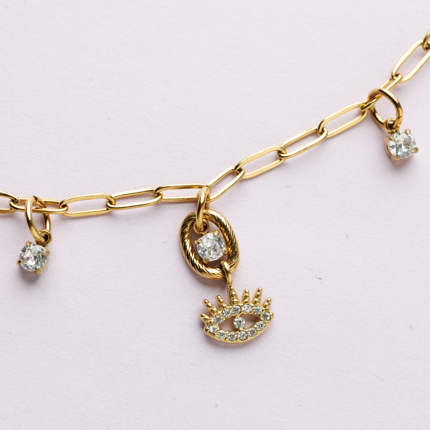 Collier en maille acier inoxydable - Or - EYES