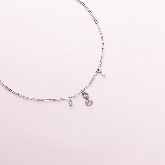 Collier en maille acier inoxydable - Argent - EYES