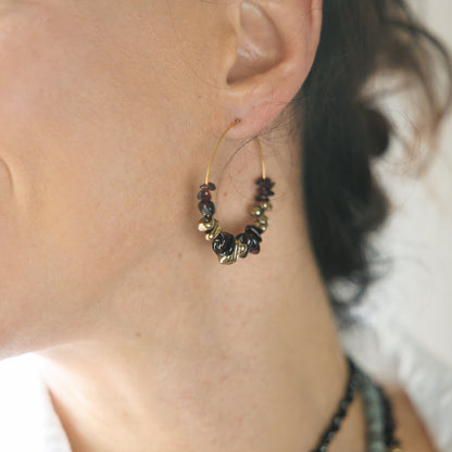 Créole or - Hématite et grenat - GLAM