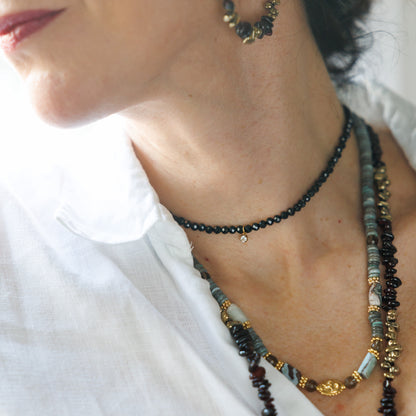 Collier choker or - Spinelle - HANNA