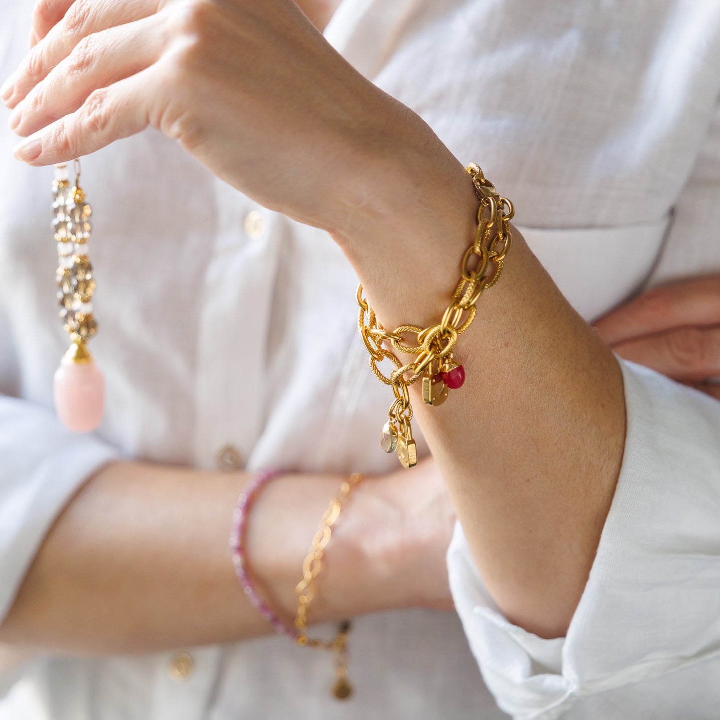 Bracelet acier inoxydable or - Jade - CARRY