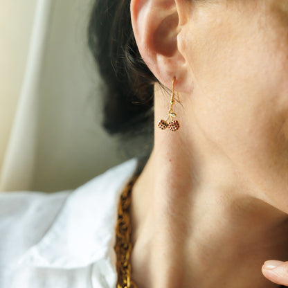 Boucle crochet US plaqué argent - Cerise - CHERRY