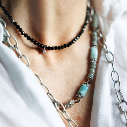 Collier choker argent - Spinelle - HANNA