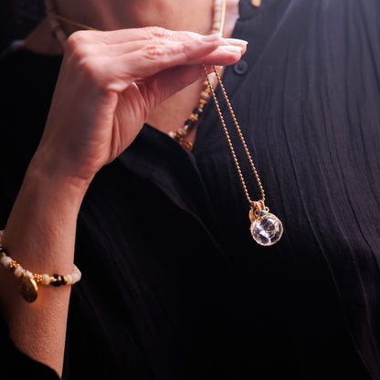 Collier or - Cristal de roche - CRISTAL