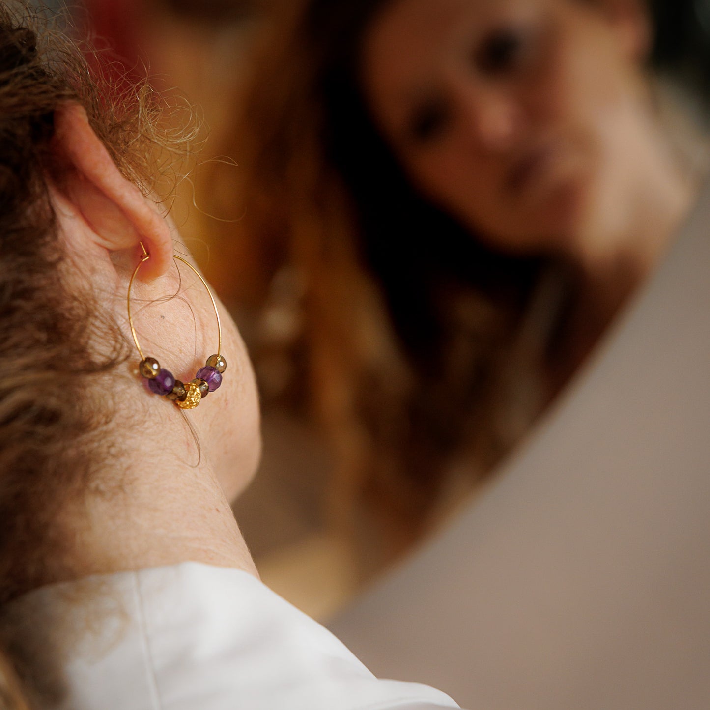 Créole or - Améthyste et quartz fumé - AMY