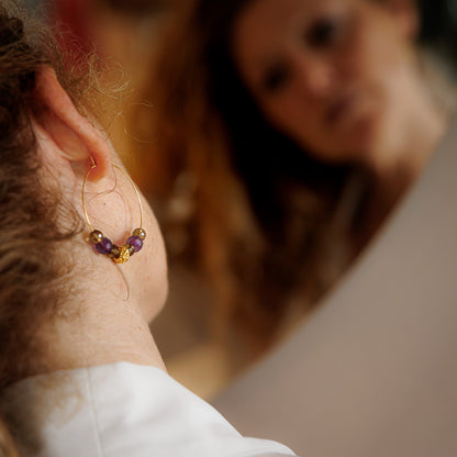 Créole or - Améthyste et quartz fumé - AMY