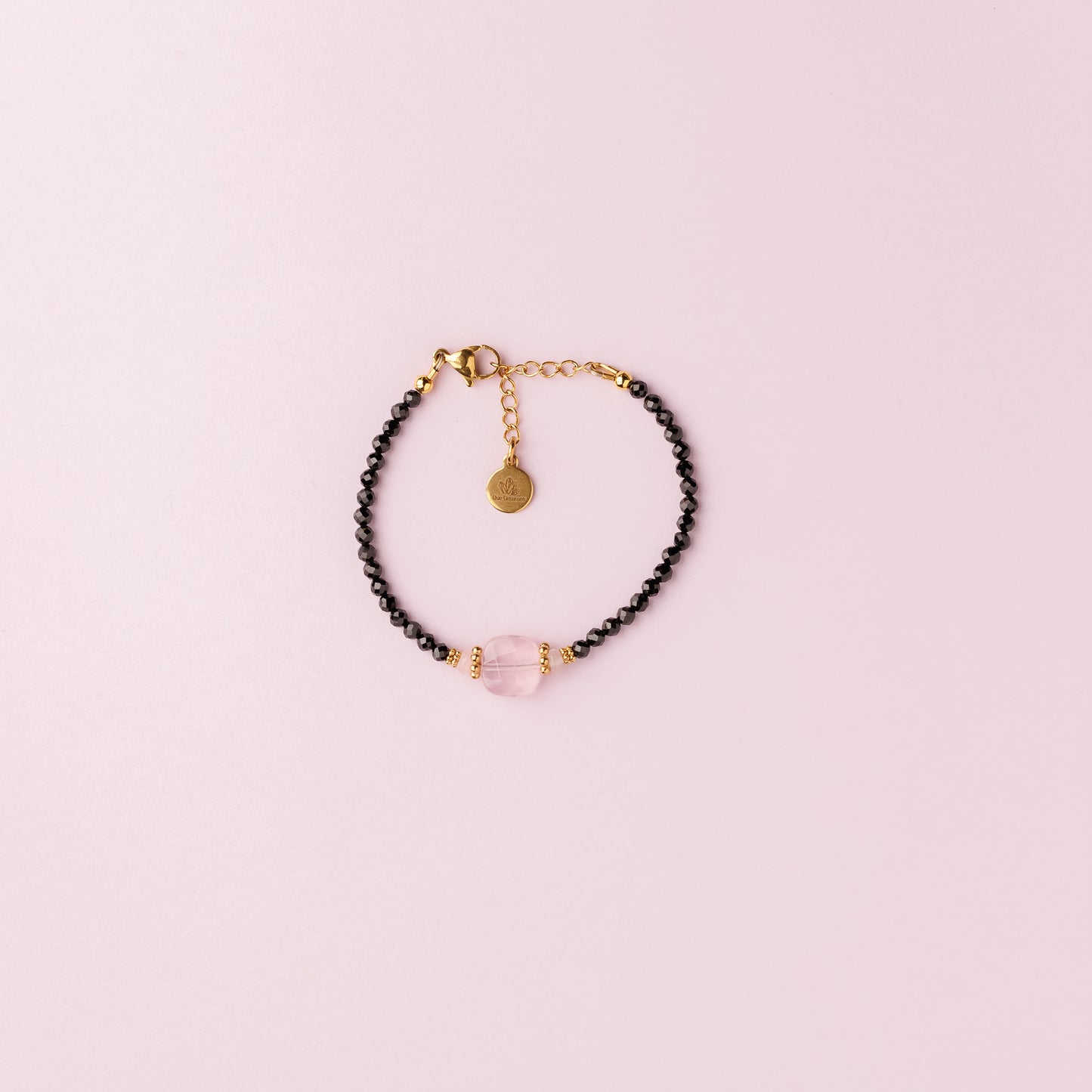 Bracelet or - Spinelle et quartz rose - KELLY