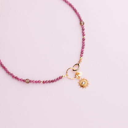Collier or - Rubis - Soleil - LILOU