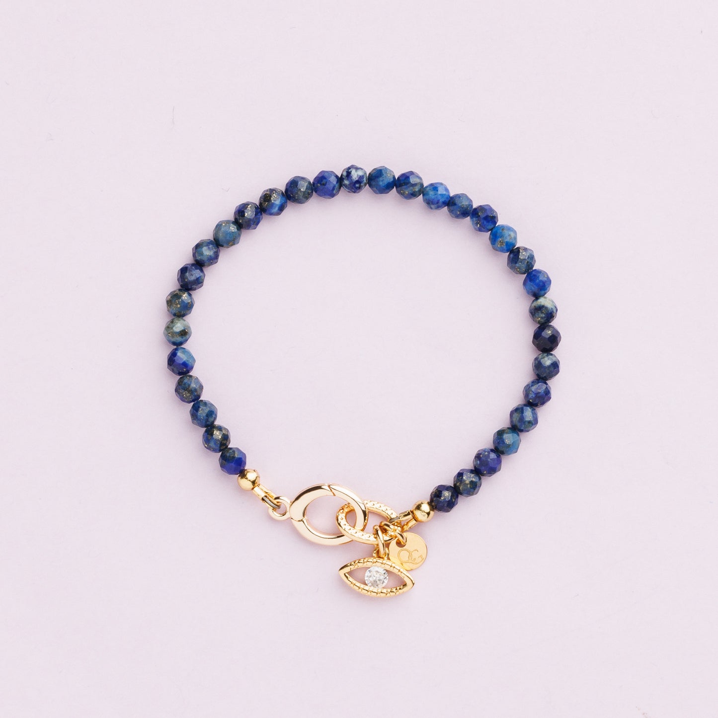 Bracelet or - Lapis lazuli - Œil - LENA