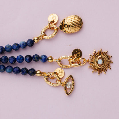Bracelet or - Lapis lazuli - Œil - LENA