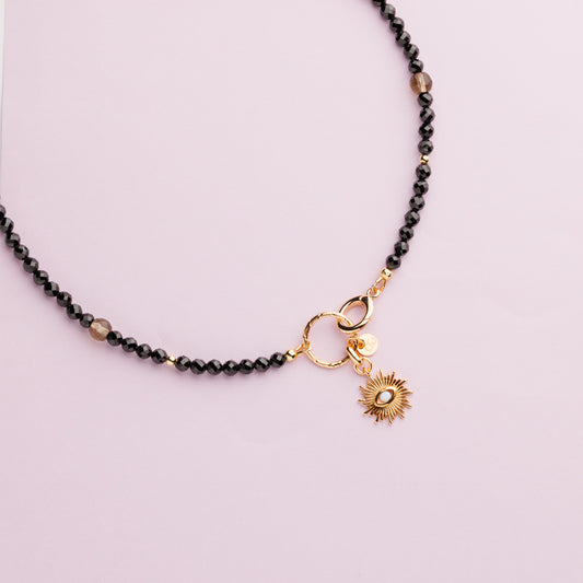 Collier or - Spinelle - Soleil - LILOU