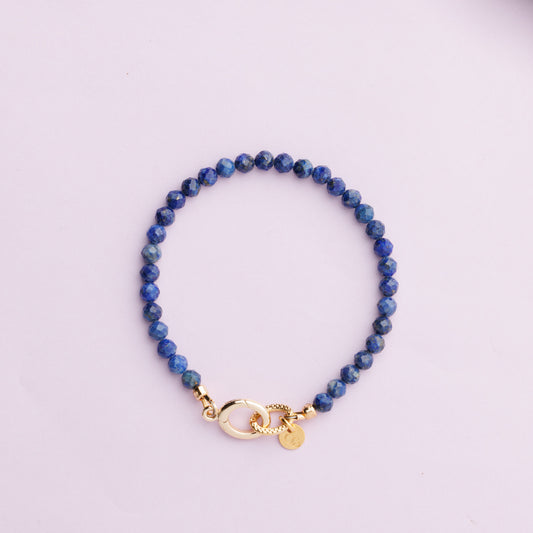 Bracelet or - Lapis lazuli - GABY