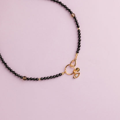 Collier or - Spinelle - Œil - LILOU