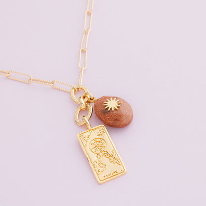 Collier en maille or et gold sandstone -TANIA - Tarot