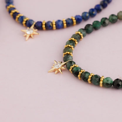 Bracelet or - Lapis lazuli - Etoile -STELLA
