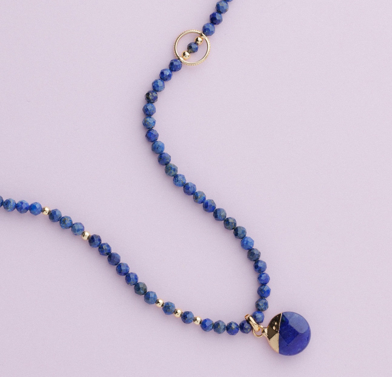 Sautoir or - Lapis lazuli - FANNY